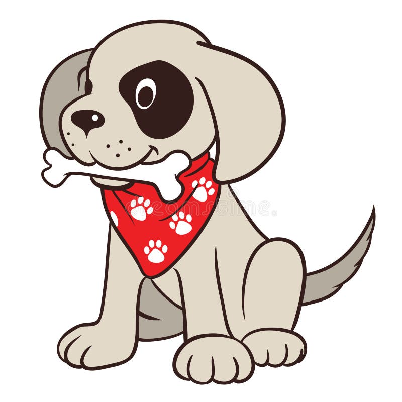 Leuke beeldverhaalhond met been vector illustratie Leuke beeldverhaalhond met been vector illustratie