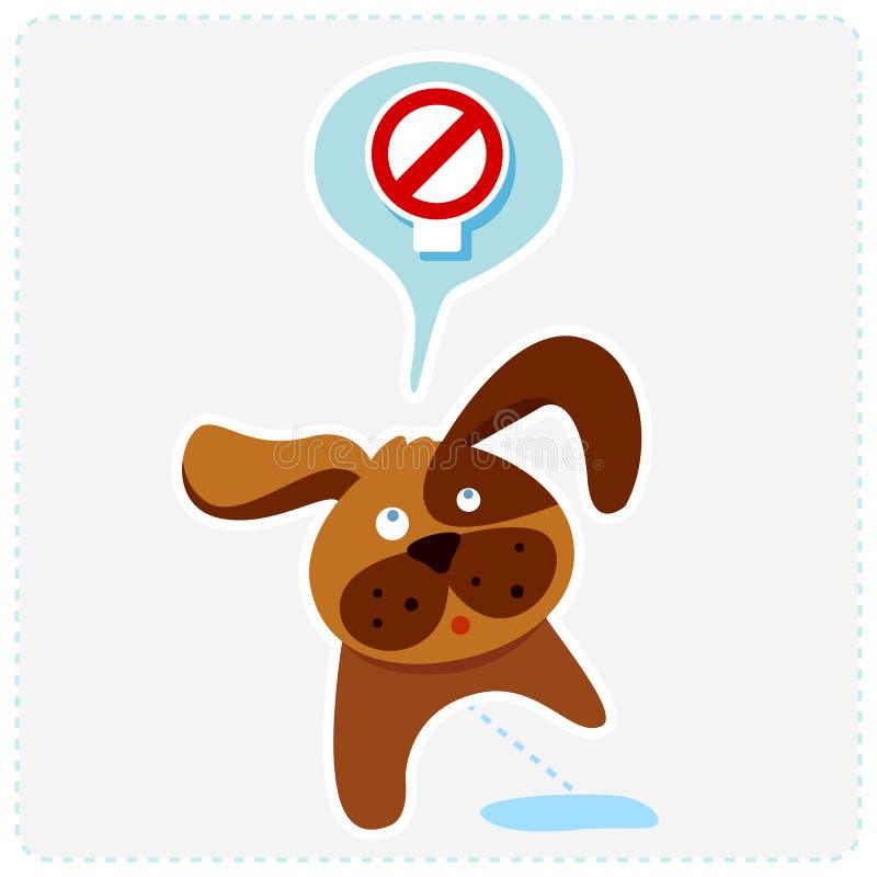 Leuke beeldverhaalhond met teken - vectorillustratie royalty-vrije illustratie Leuke beeldverhaalhond met teken - vectorillustratie royalty-vrije illustratie