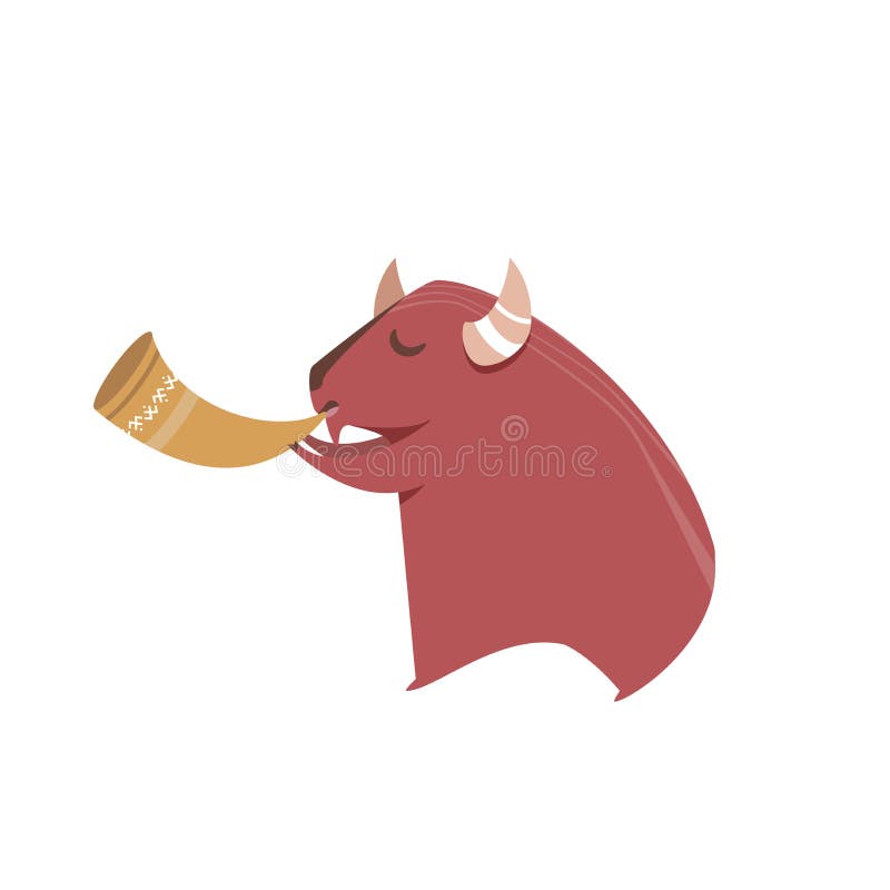 Leuke bizon die de trompet vectorillustratie spelen vector illustratie Leuke bizon die de trompet vectorillustratie spelen vector illustratie