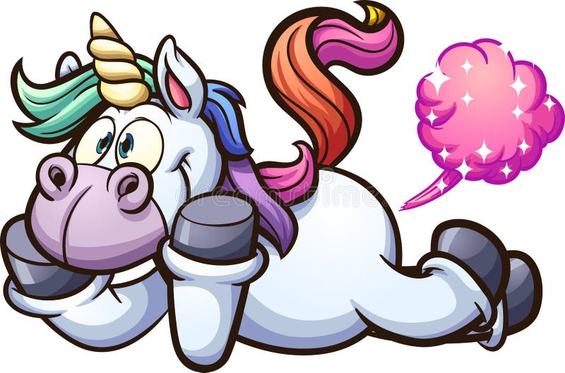 Leuke farting beeldverhaaleenhoorn stock illustratie Leuke farting beeldverhaaleenhoorn stock illustratie