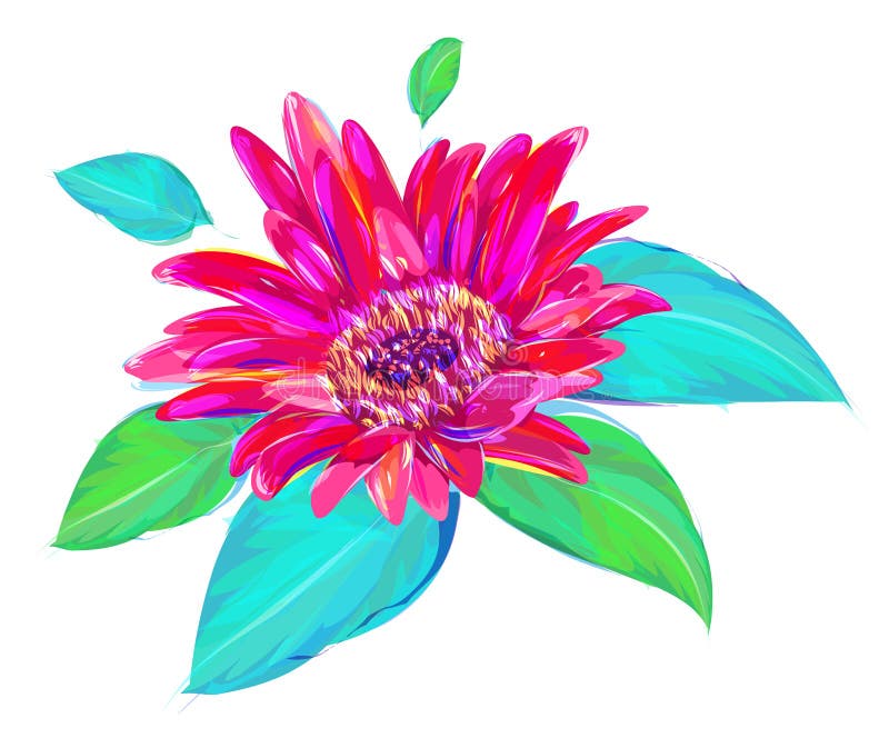 Leuke gerbera op witte achtergrond stock illustratie