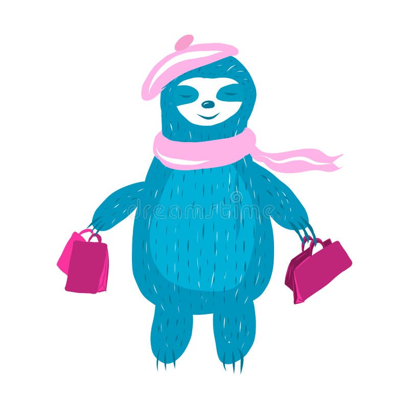 Leuke luiaard in een roze stock illustratie Leuke luiaard in een roze stock illustratie
