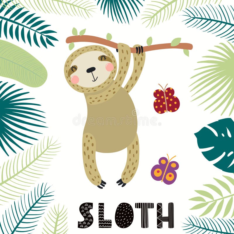 Leuke luiaardillustratie vector illustratie Leuke luiaardillustratie vector illustratie