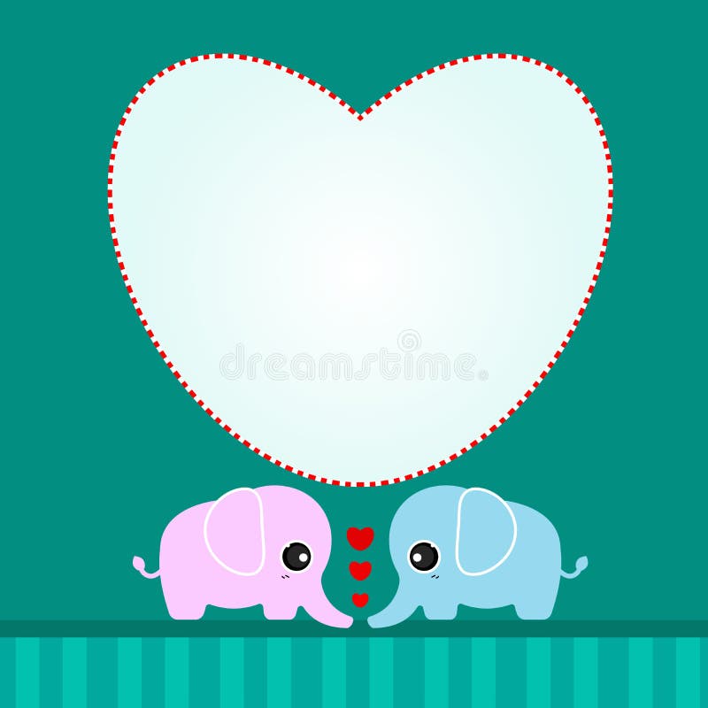 Leuke minnaarolifant met harten vector illustratie Leuke minnaarolifant met harten vector illustratie