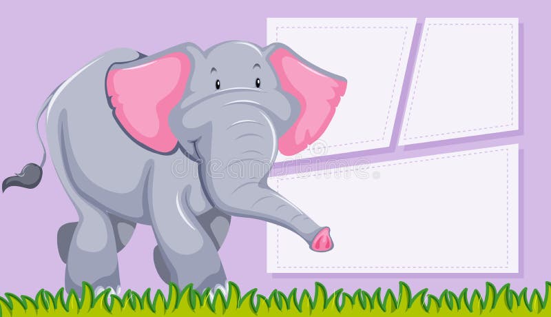 Leuke olifant op notamalplaatje vector illustratie Leuke olifant op notamalplaatje vector illustratie