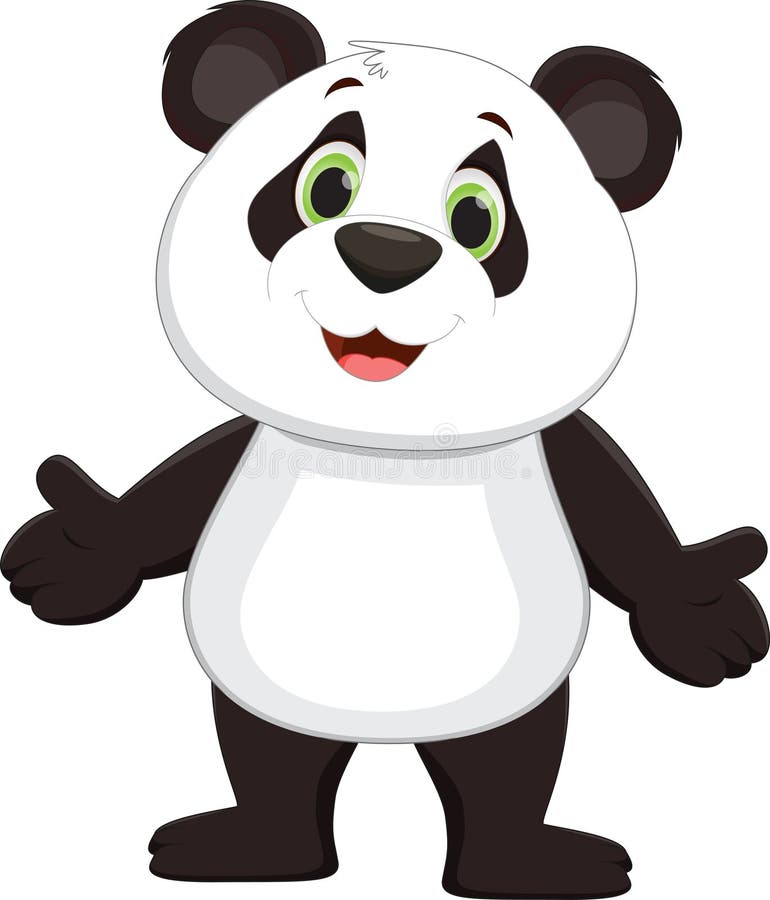 Leuke pandabeeldverhaal status royalty-vrije illustratie Leuke pandabeeldverhaal status royalty-vrije illustratie