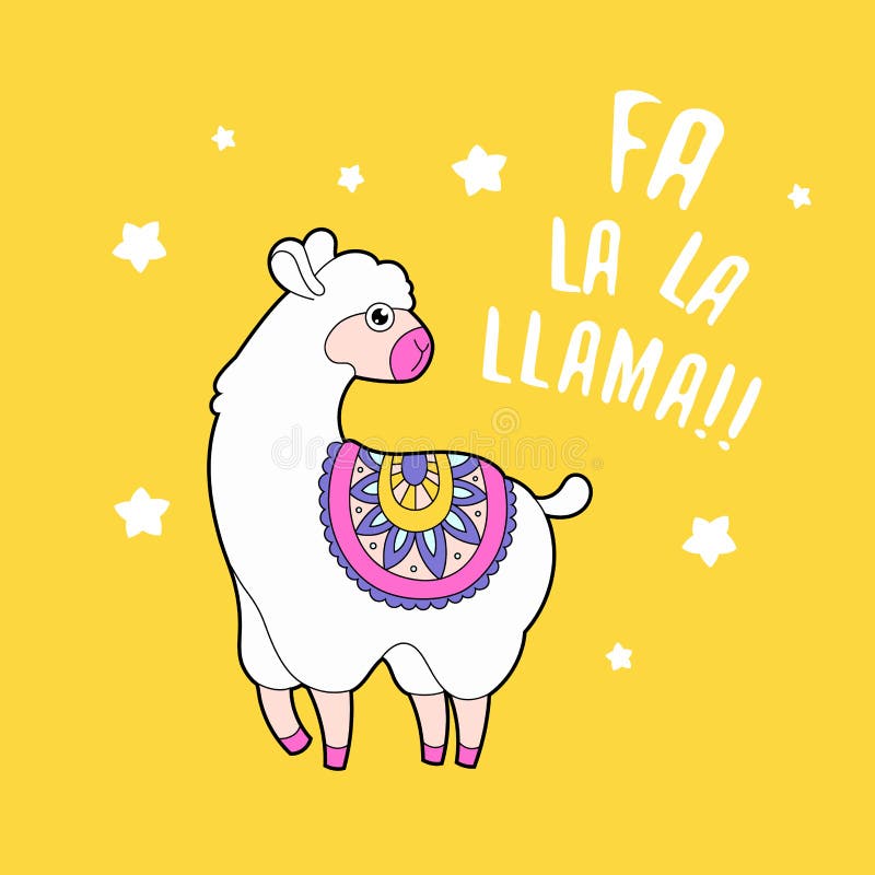 Leuke pluizige lamaalpaca Grappige dierlijke drukkaart Grappige citaatdruk vector illustratie Leuke pluizige lamaalpaca Grappige dierlijke drukkaart Grappige citaatdruk vector illustratie