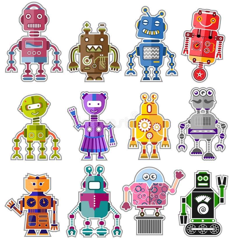 Leuke robots stock illustratie