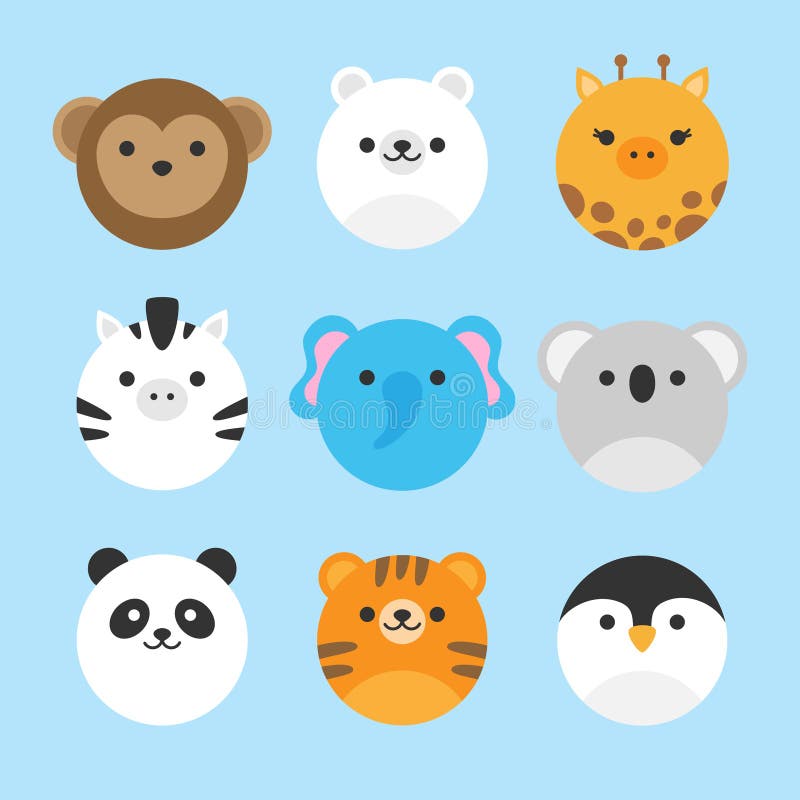 Leuke Vectorreeks Dierentuindieren royalty-vrije illustratie Leuke Vectorreeks Dierentuindieren royalty-vrije illustratie