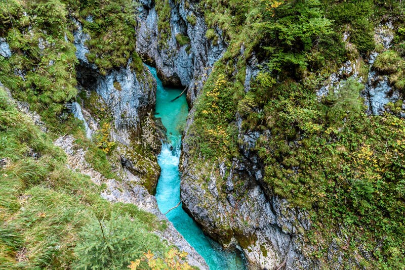 Leutaschklamm - dziki w? w? z z rzek? w alps Niemcy zdjęcie royalty free