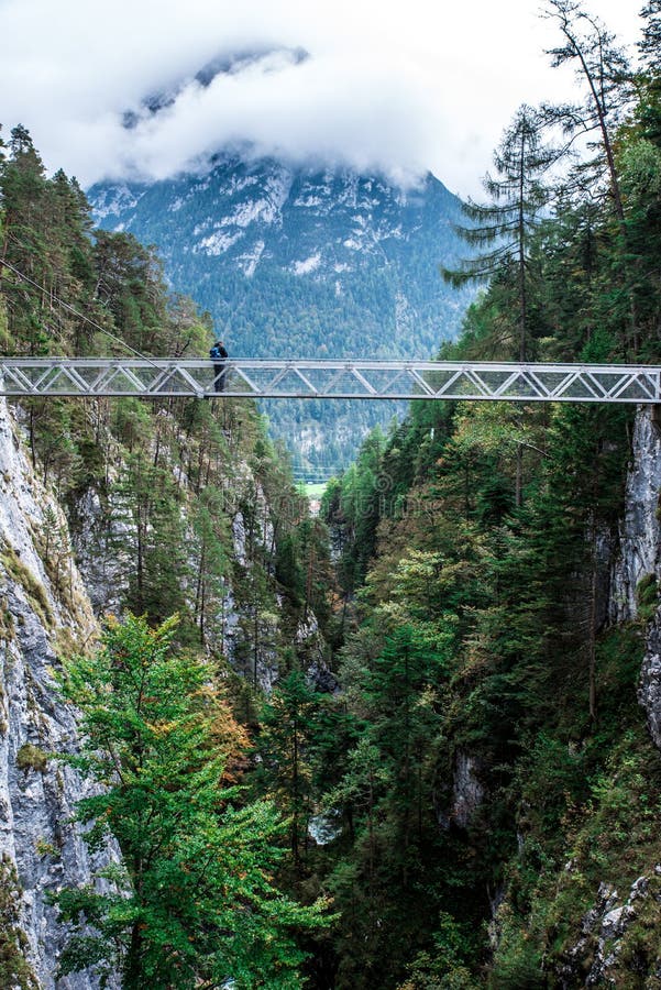 Leutaschklamm - dziki w? w? z z rzek? w alps Niemcy zdjęcia stock