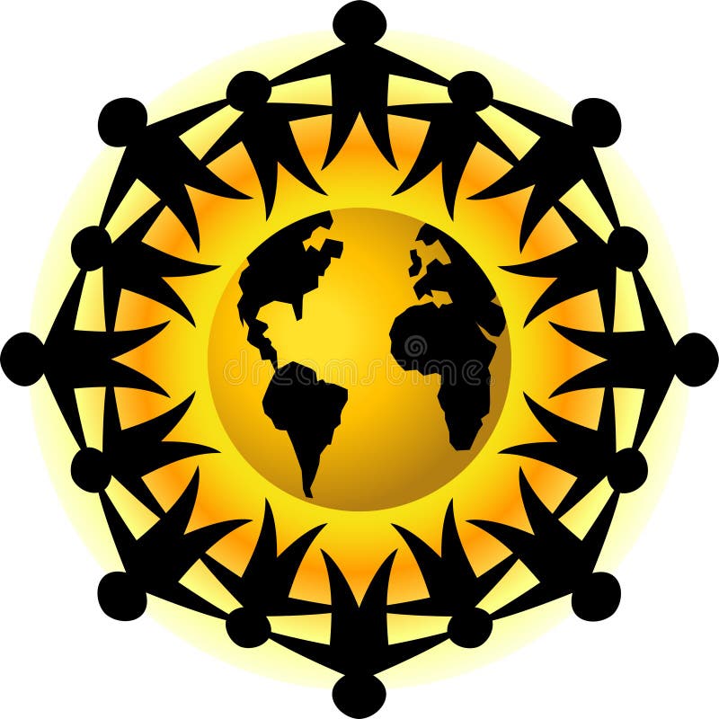Leute der Erde-Teamwork/ENV stock abbildung Leute der Erde-Teamwork/ENV stock abbildung