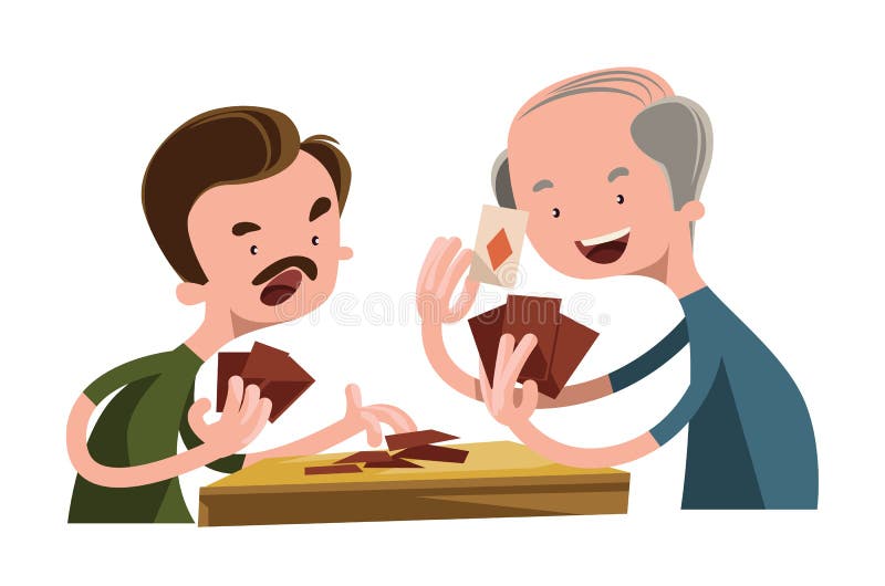 Leute, die Pokerillustrationszeichentrickfilm-figur spielen lizenzfreie abbildung Leute, die Pokerillustrationszeichentrickfilm-figur spielen lizenzfreie abbildung
