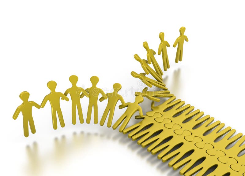 People networking in orderly way as zipper for strength and teamwork on a white background. People networking in orderly way as zipper for strength and teamwork on a white background