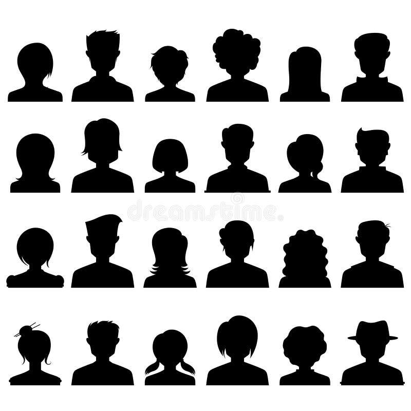 Illustration of silhouette style people icon in white. Illustration of silhouette style people icon in white
