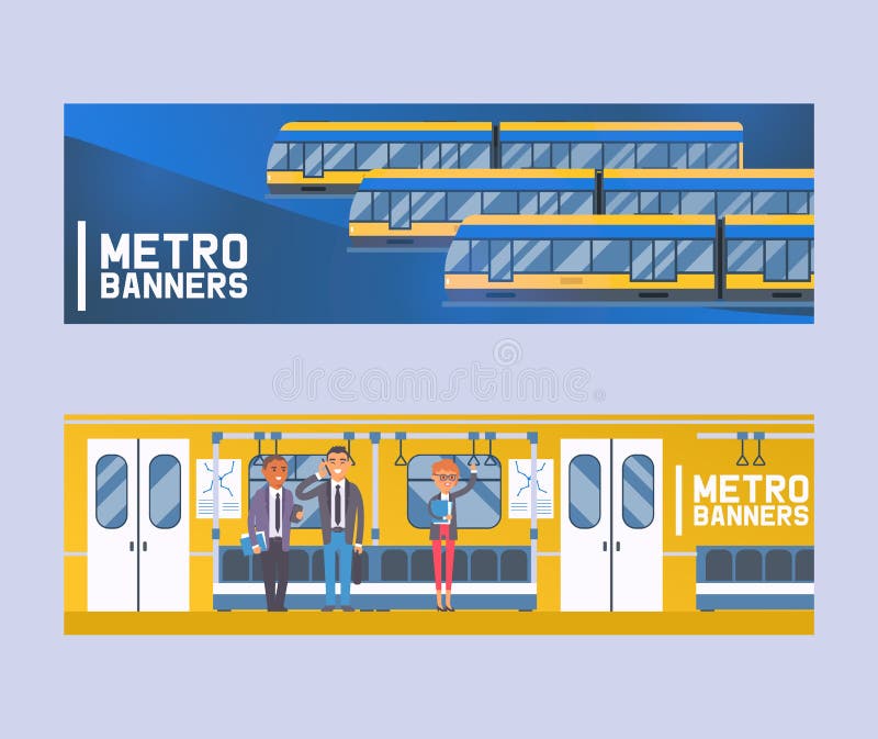 Leute passangers im U-Bahnauto, öffentliche Transportmittel der modernen Stadt, Untertagetramsatz der flachen Vektorillustration lizenzfreie abbildung Leute passangers im U-Bahnauto, öffentliche Transportmittel der modernen Stadt, Untertagetramsatz der flachen Vektorillustration lizenzfreie abbildung