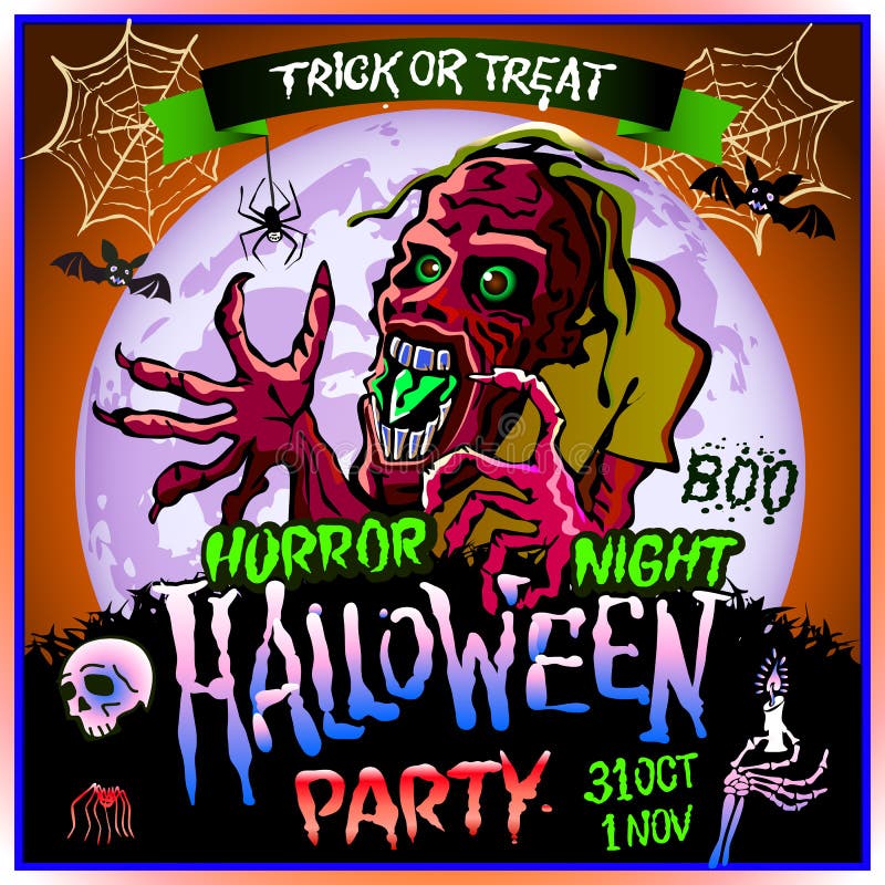 Levande döden smyga sig upp på bakgrunden av en fullmåne, illustration på temat av det halloween partiet 31 oktober - 1 november stock illustrationer Levande döden smyga sig upp på bakgrunden av en fullmåne, illustration på temat av det halloween partiet 31 oktober - 1 november stock illustrationer