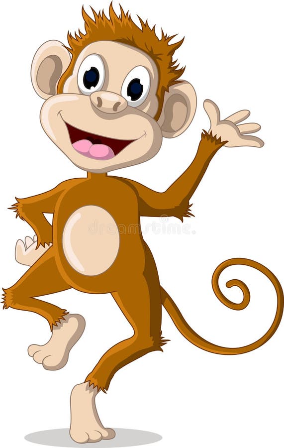 Illustration of cute monkey cartoon posing. Illustration of cute monkey cartoon posing