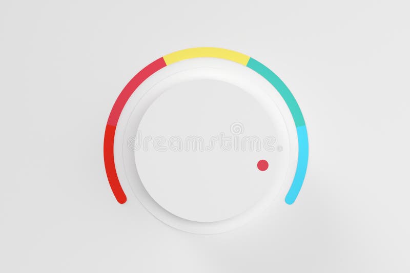 Level or volume knob showing the maximum on white background royalty free stock image