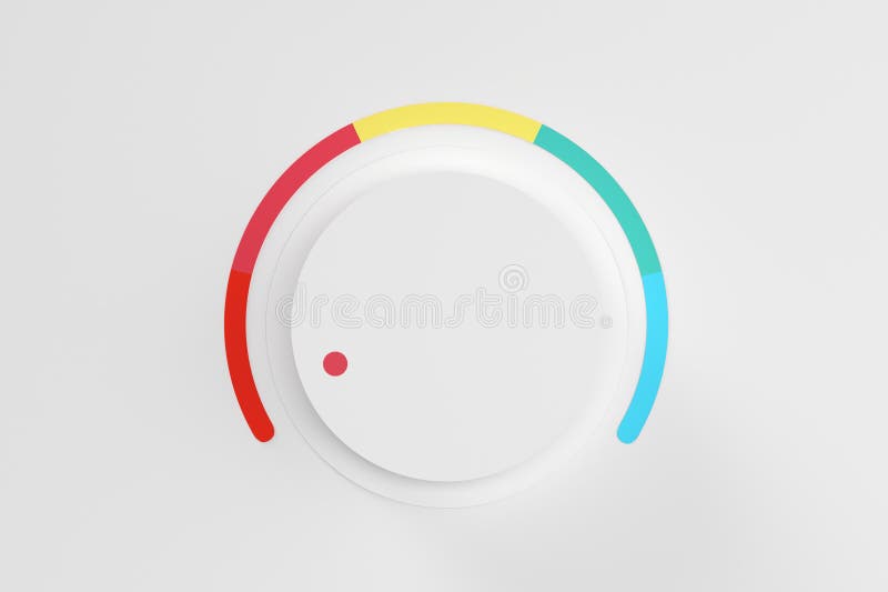 Level or volume knob showing the minimum on white background vector illustration