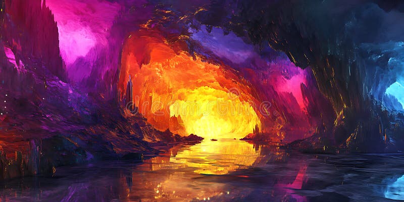 Levendig kosmisch landschap een verbluffend abstract kunstbeeld stock illustratie