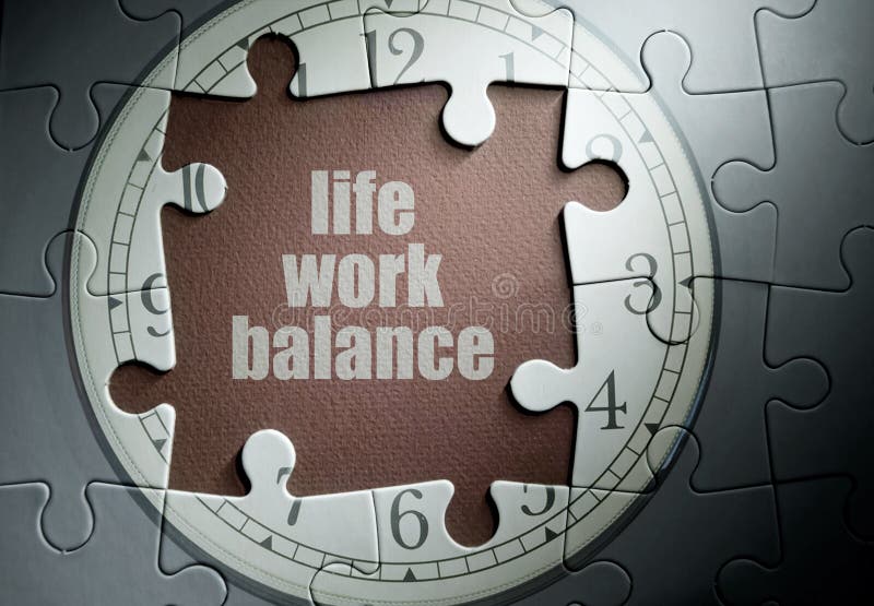 Life work balance missing piece from a clock jigsaw puzzle. Life work balance missing piece from a clock jigsaw puzzle