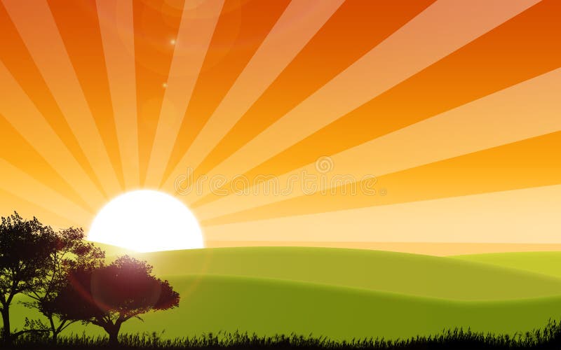 Horizontal De Lever De Soleil Illustration de Vecteur Illustration du