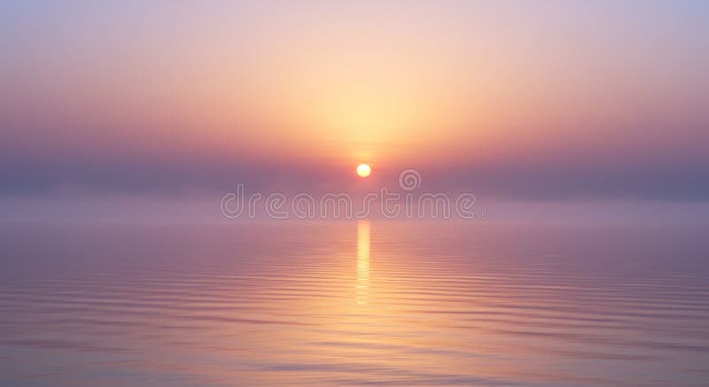 Lever De Soleil Pacifique Sur L'Eau Bruyante illustration stock