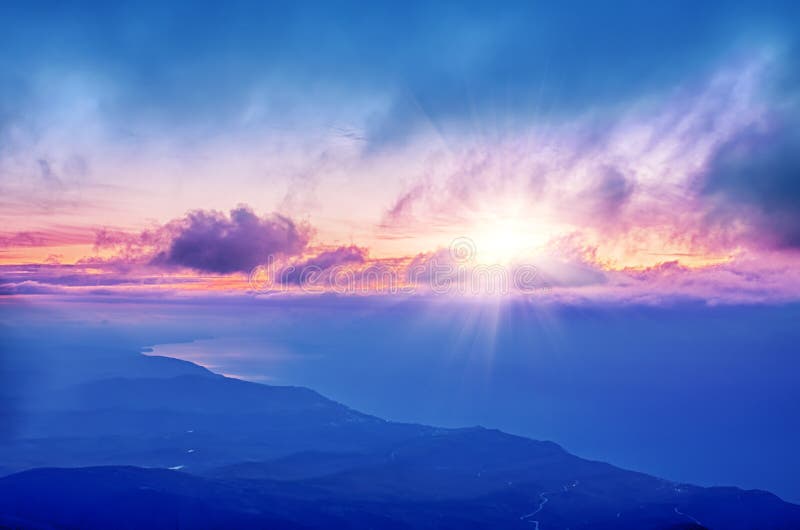 Lever de soleil sur la mer images stock Lever de soleil sur la mer images stock
