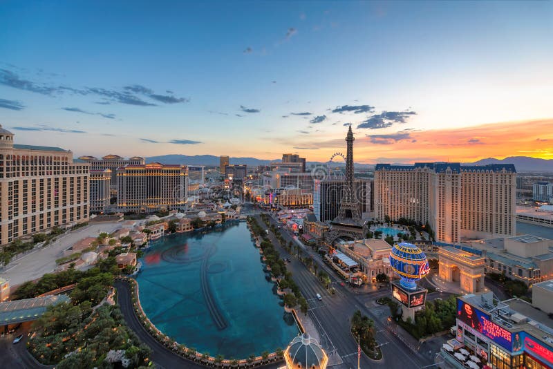 Lever de soleil à la bande de Las Vegas images libres de droits Lever de soleil à la bande de Las Vegas images libres de droits