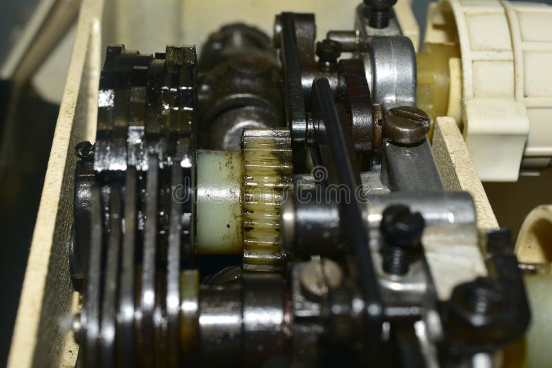 Lever Gear Mechanism of the Sewing Machine. Stock Photo Image of