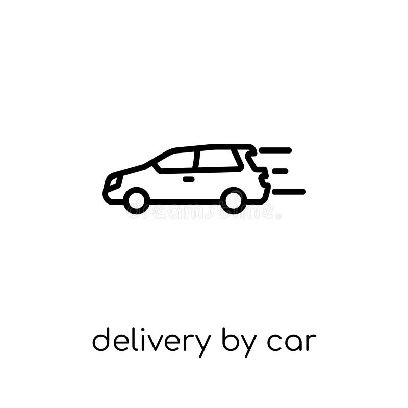 Levering door autopictogram van Levering en logistische inzameling royalty-vrije illustratie Levering door autopictogram van Levering en logistische inzameling royalty-vrije illustratie