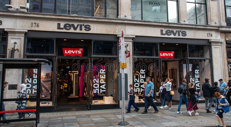 Levi`s store London editorial image. Image of frontage - 182370255