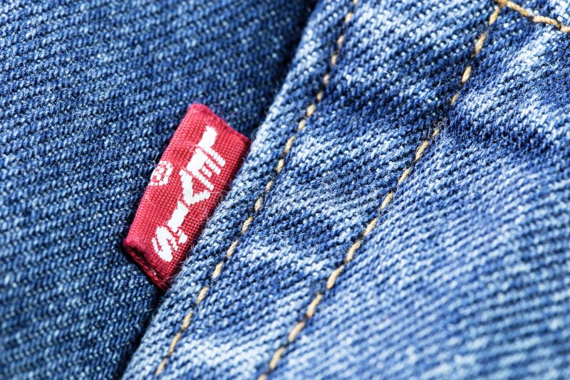 Levis Red Tag on Denim Jeans Texture Closeup. Editorial Image - Image of  closeup, levis: 179247360