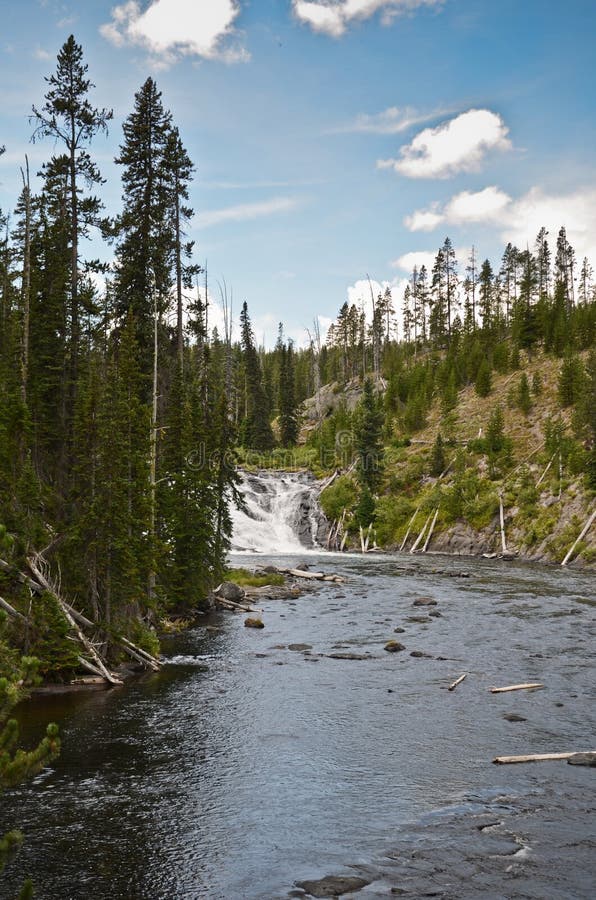 Lewis Falls im Yellowstone stockbilder Lewis Falls im Yellowstone stockbilder