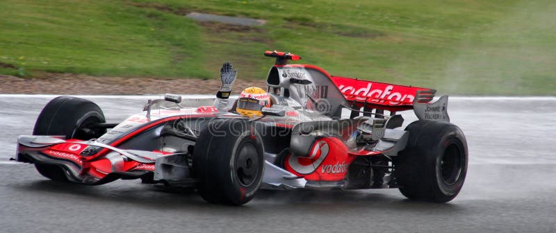 Lewis Hamilton winning the 2008 British Grand Prix