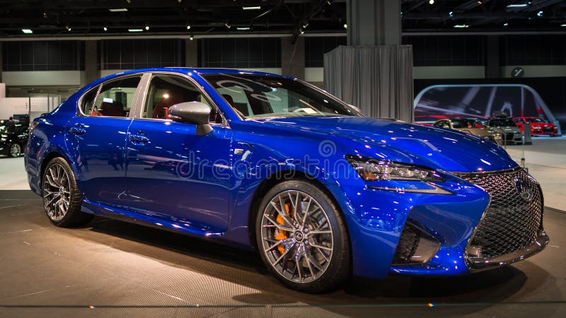 WASHINGTON, DC - JANUARY 21, 2016: A 2016 Lexus GS F car at the Washington, D.C. Auto Show (WAS), one of the largest auto shows in North America.