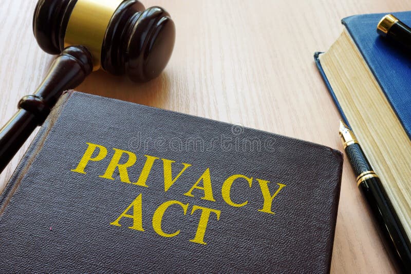 Ley de privacidad y mazo del libro foto de archivo libre de regalías Ley de privacidad y mazo del libro foto de archivo libre de regalías