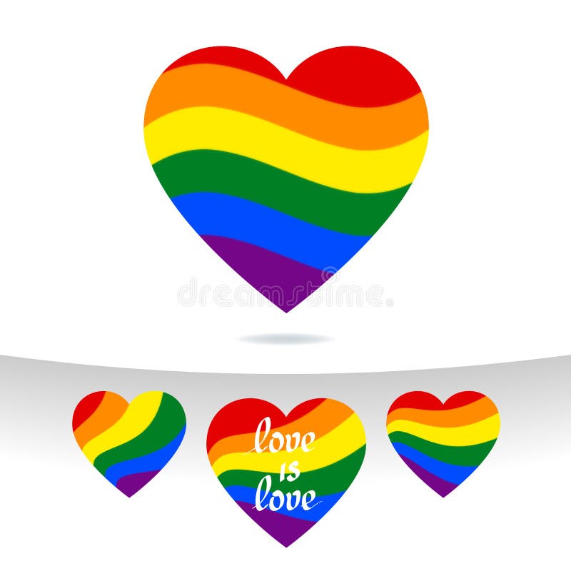 Lgbt Concept Heart Shape In Lgbtq Flag Colors Text Love Is Love Icon Of Love Transgender Gay