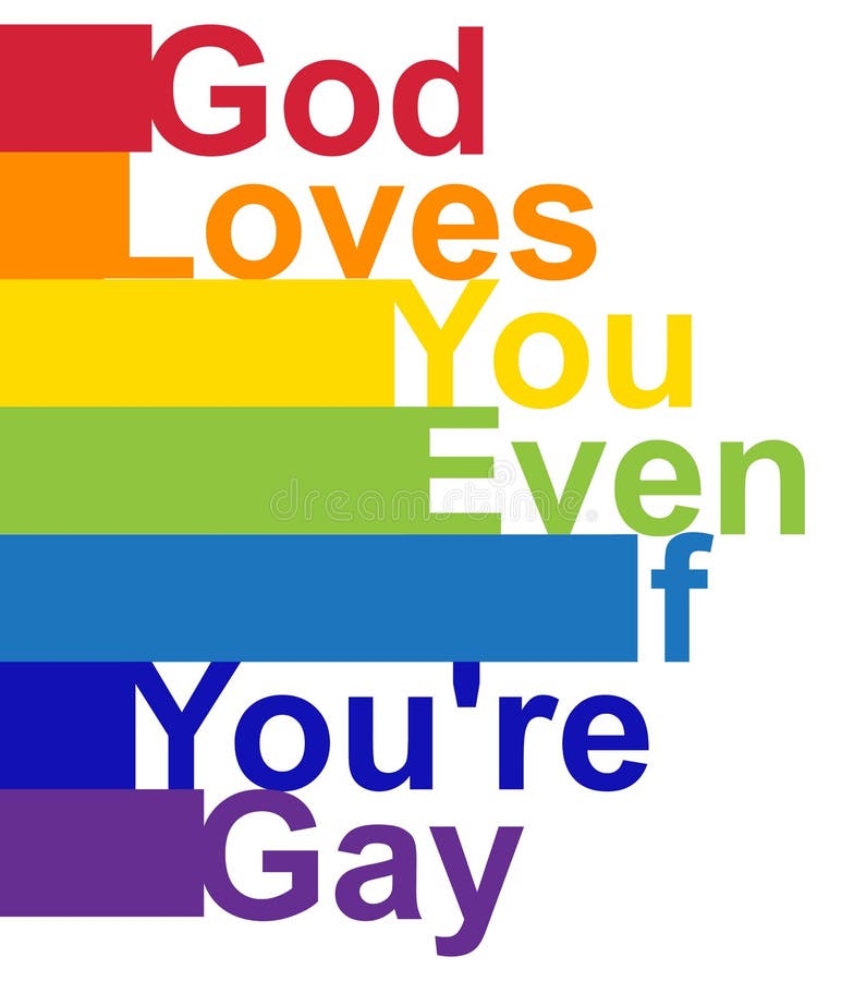 Lgbt Concept Motivating Phrase In The Colors Of The Rainbow God Loves