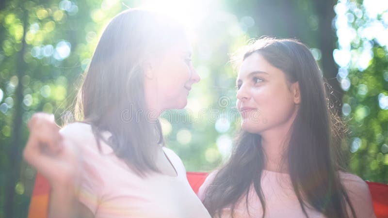Lesbians Have Tender Feelings For Each Other Publicly Expressing Love