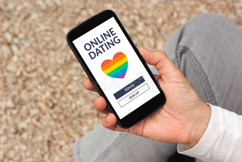 LGBT Dating App Concept on Mobile Screen Stock Photo - Image of chat ...