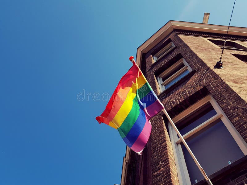 LGBT flag on building