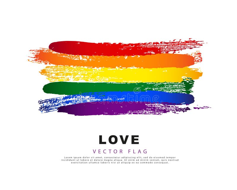 Lgbt Flag Hand Drawn Colorful Rainbow Brush Strokes Stock Vector Illustration Of Love