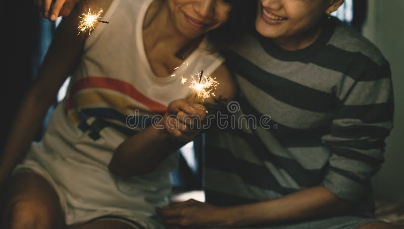 Lgbt Lesbian Couple Moments Happiness Concept Stock Image Image Of