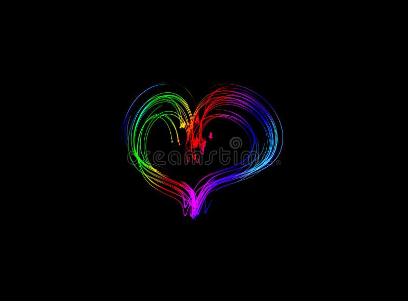 LGBT love concept. Freeze light photo. Abstract pattern background in heart shape