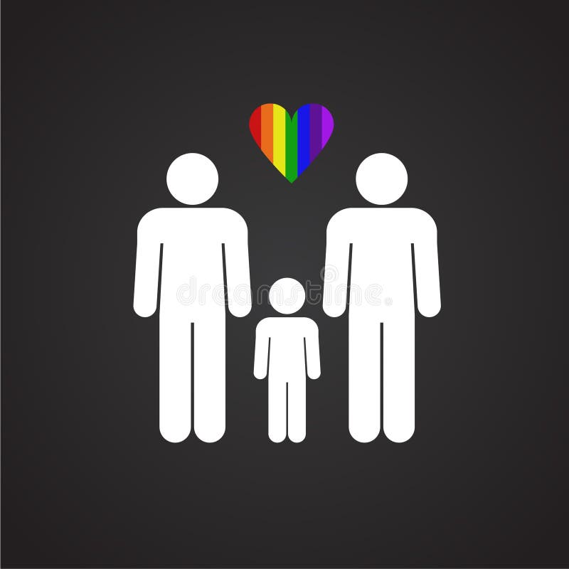 LGBT-Mann plus männliche Familie auf schwarzem Hintergrund stock abbildung LGBT-Mann plus männliche Familie auf schwarzem Hintergrund stock abbildung