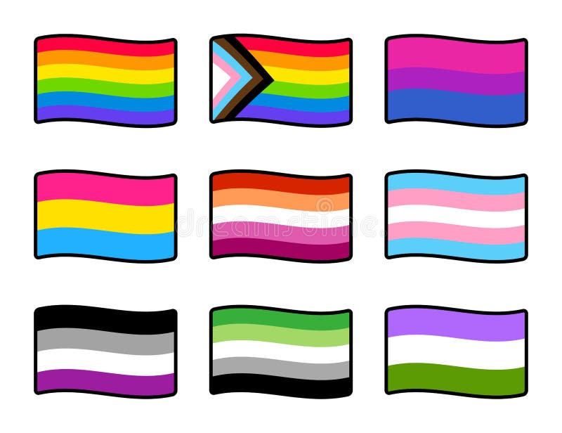 Lgbt Orgullo Banderas Conjunto Ilustraci N Del Vector Ilustraci N De Lesbiana Bandera