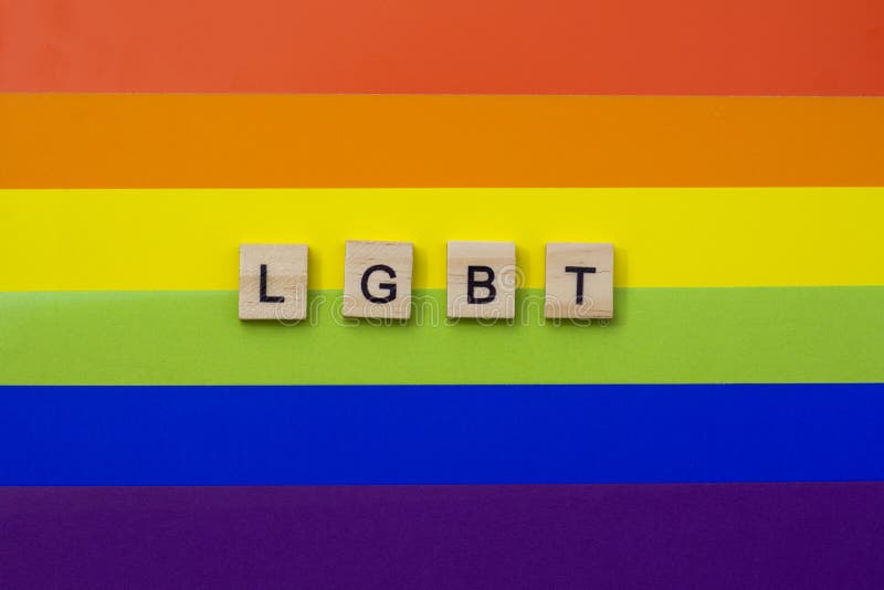 Lgbt Pride Lesbian Gay Bisexual Transgender Lgbt Letters On Lgbt Flag