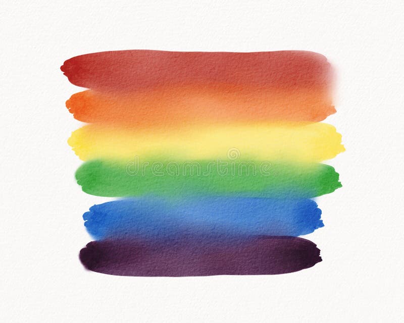 Lgbt Pride Month Watercolor Texture Concept Rainbow Flag Brush Style